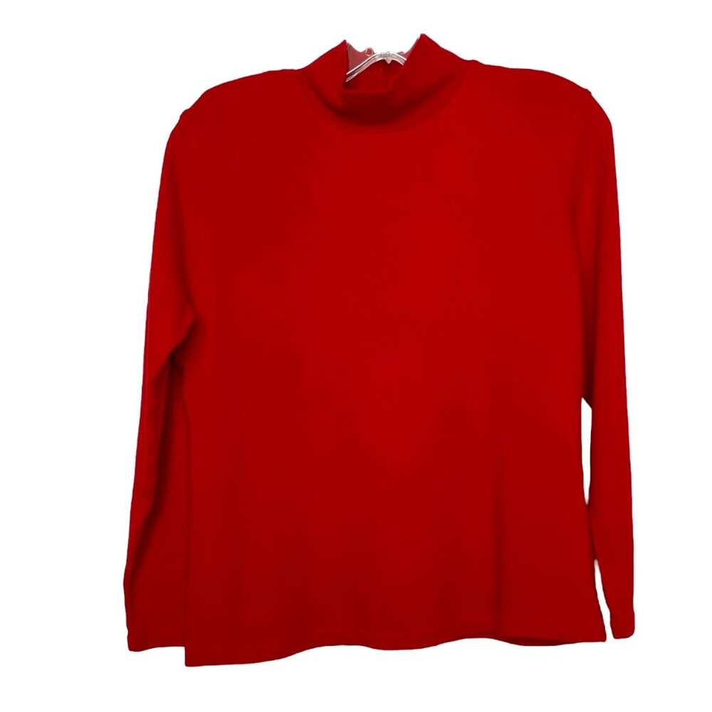 Karen Scott Womens Petite Cotton Red Turtleneck Size PM Office, Capsule, Career